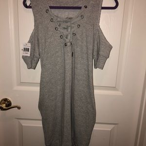 Black nyc open shoulder dress